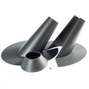 Oplechovanie kruhového prestupu dvojdielne do falcovanej strešnej krytiny, Al RAL 7016 MAT, kruhová podstava